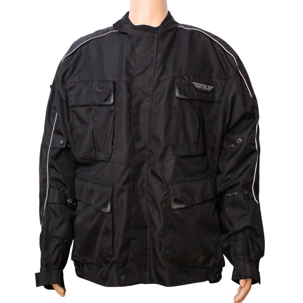 Men's Black Utility Jacket with Reflective Trim